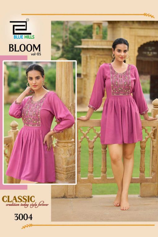 Blue Hills Bloom Vol 3 Rayon Kurti Catalog 4 Pcs - Image 2