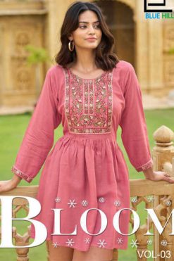 Blue Hills Bloom Vol 3 Rayon Kurti Catalog 4 Pcs