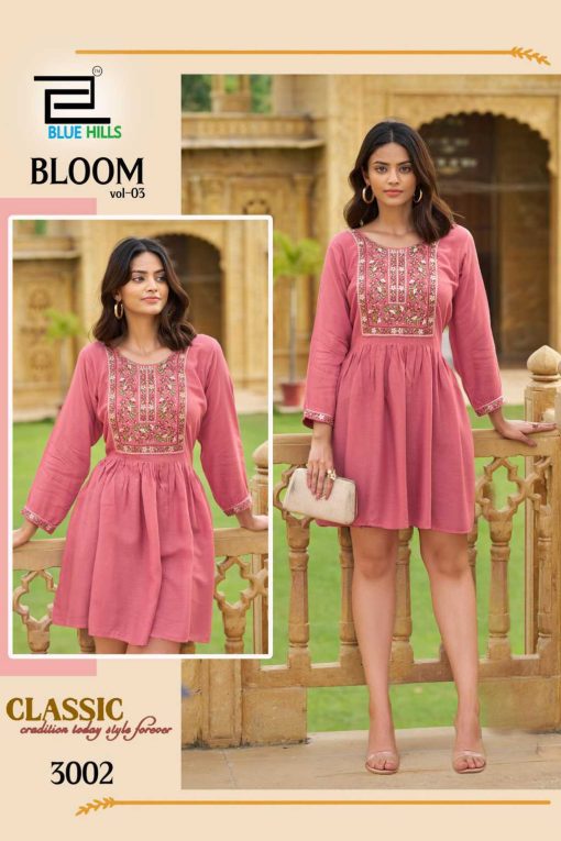 Blue Hills Bloom Vol 3 Rayon Kurti Catalog 4 Pcs - Image 4