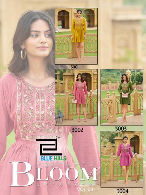 Blue Hills Bloom Vol 3 Rayon Kurti Catalog 4 Pcs - Image 7