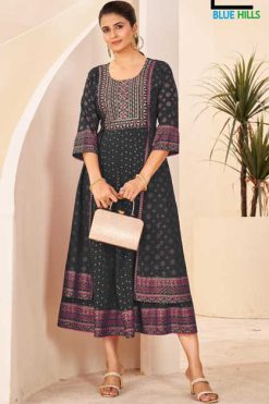 Blue Hills Diamond Rayon Kurti Catalog 4 Pcs
