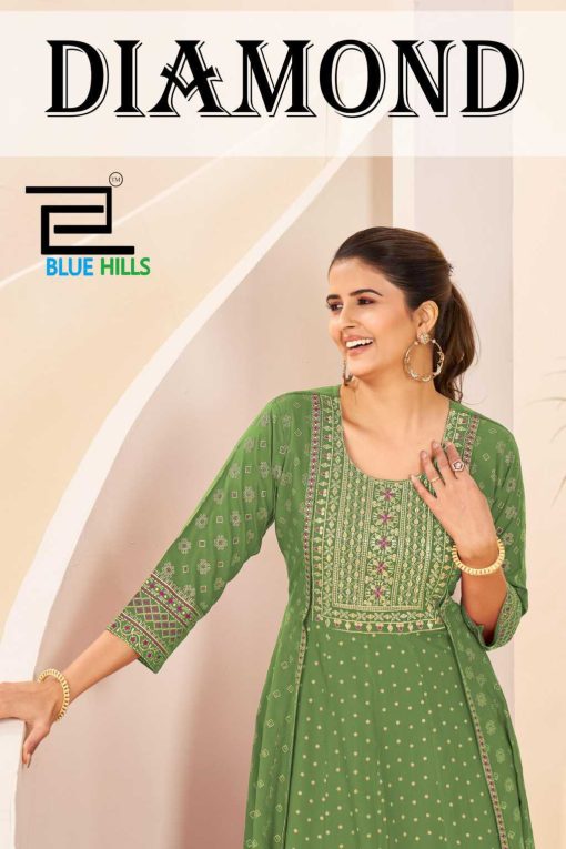 Blue Hills Diamond Rayon Kurti Catalog 4 Pcs - Image 6