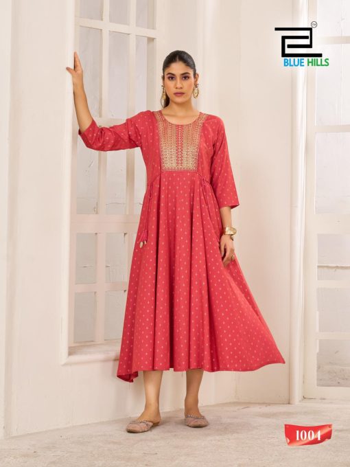 Blue Hills Golden Duck Rayon Kurti Catalog 4 Pcs - Image 8