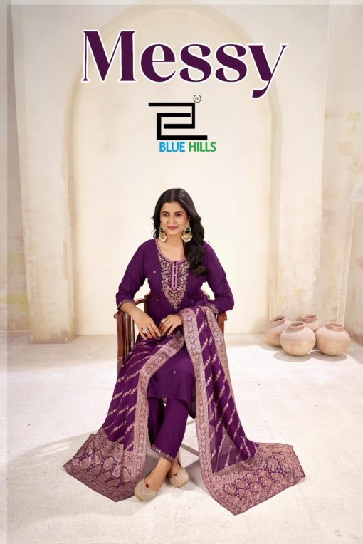Blue Hills Messy Kurti with Dupatta Bottom Rayon Catalog 6 Pcs - Image 3
