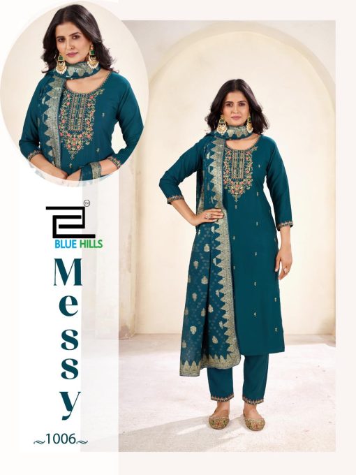 Blue Hills Messy Kurti with Dupatta Bottom Rayon Catalog 6 Pcs - Image 8
