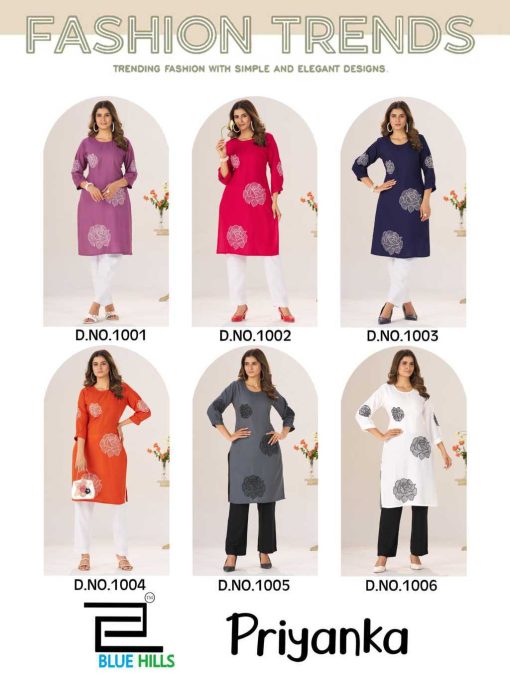 Blue Hills Priyanka Rayon Kurti Catalog 6 Pcs - Image 9