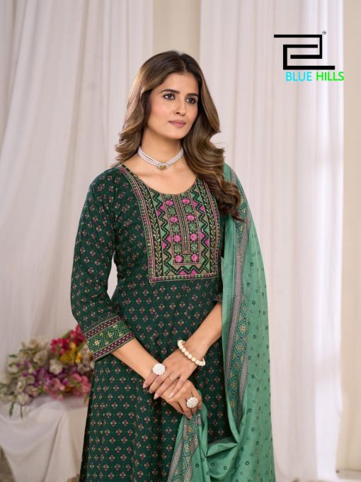 Blue Hills Ritu Special Vol 9 Gown with Dupatta Rayon Catalog 6 Pcs - Image 5