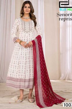 Blue Hills Senorita Reprise Kurti with Dupatta Rayon Cotton Catalog 6 Pcs 9 247x371 - Surat Fabrics