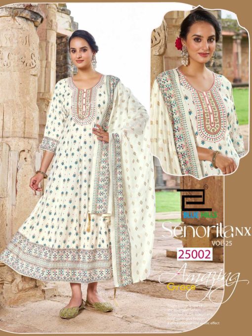 Blue Hills Senorita Vol 25 NX Kurti with Dupatta Rayon Catalog 3 Pcs - Image 3