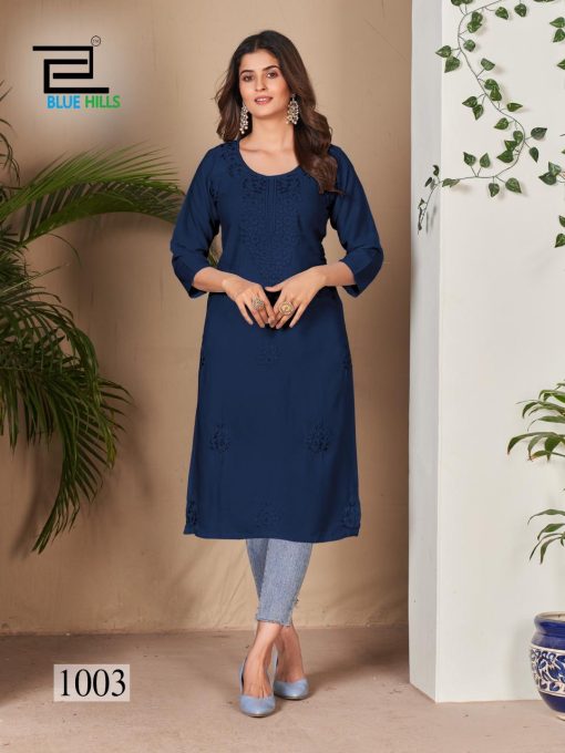 Blue Hills Supriya NX Rayon Kurti Catalog 6 Pcs - Image 7