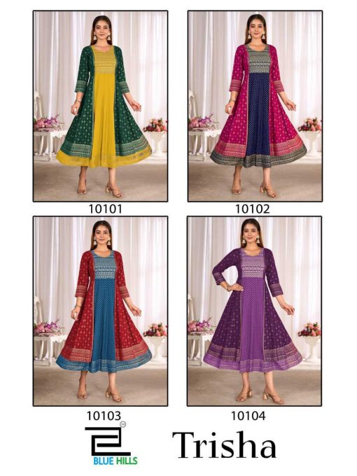Blue Hills Trisha Rayon Kurti Catalog 4 Pcs - Image 6