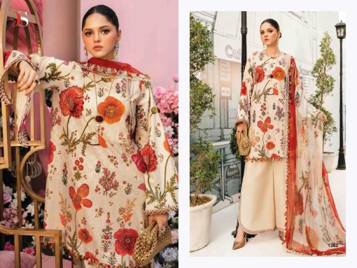 Deepsy Maria B M Print 25 Vol 3 Chiffon Cotton Salwar Suit Catalog 6 Pcs - Image 8