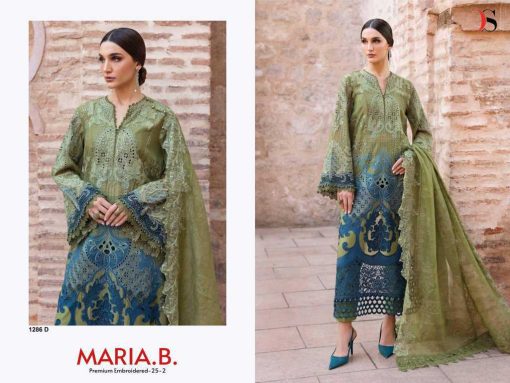 Deepsy Maria B Premium Embroidered 25 Vol 2 Hit Design Chiffon Cotton Salwar Suit Catalog 4 Pcs - Image 3