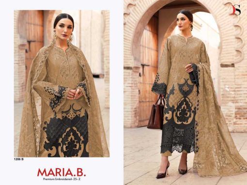 Deepsy Maria B Premium Embroidered 25 Vol 2 Hit Design Chiffon Cotton Salwar Suit Catalog 4 Pcs - Image 5