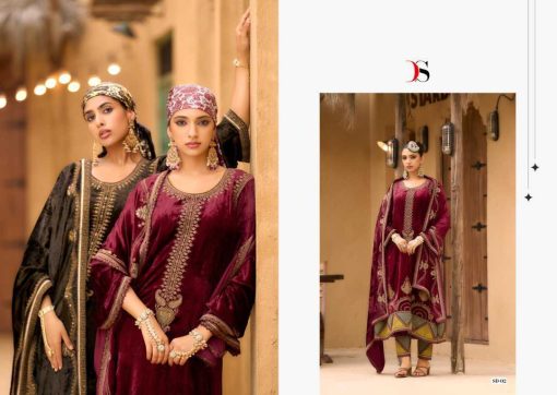 Deepsy Rang E Bahar Velvet Pashmina Salwar Suit Catalog 6 Pcs - Image 7