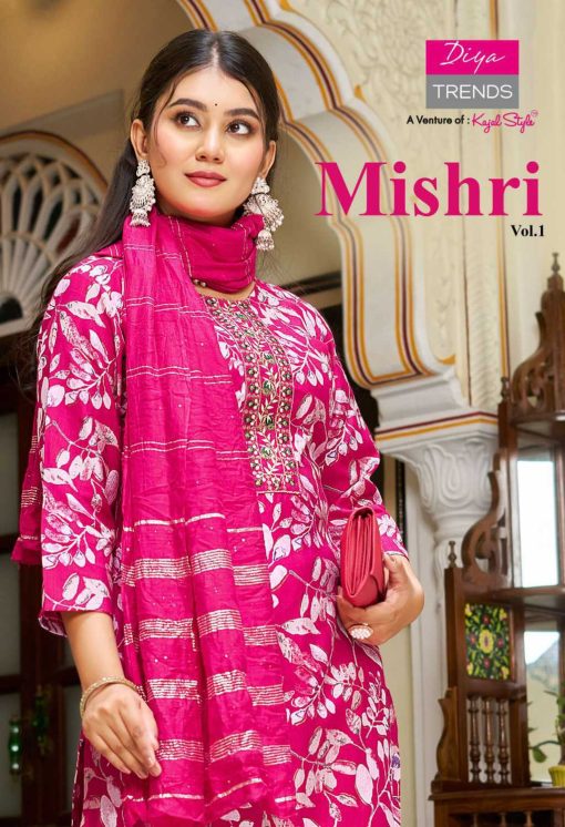 Diya Trends Mishri Vol 1 by Kajal Style Fancy Kurti with Dupatta Bottom Catalog 10 Pcs - Image 2