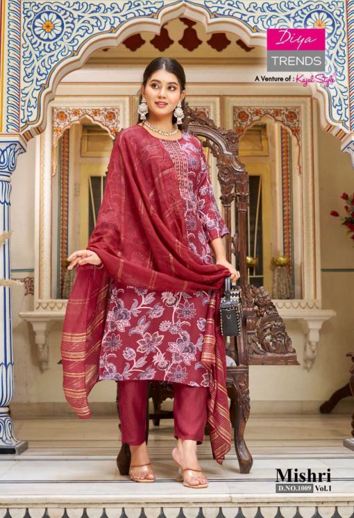 Diya Trends Mishri Vol 1 by Kajal Style Fancy Kurti with Dupatta Bottom Catalog 10 Pcs - Image 11
