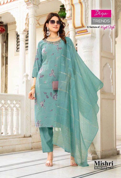 Diya Trends Mishri Vol 1 by Kajal Style Fancy Kurti with Dupatta Bottom Catalog 10 Pcs - Image 12