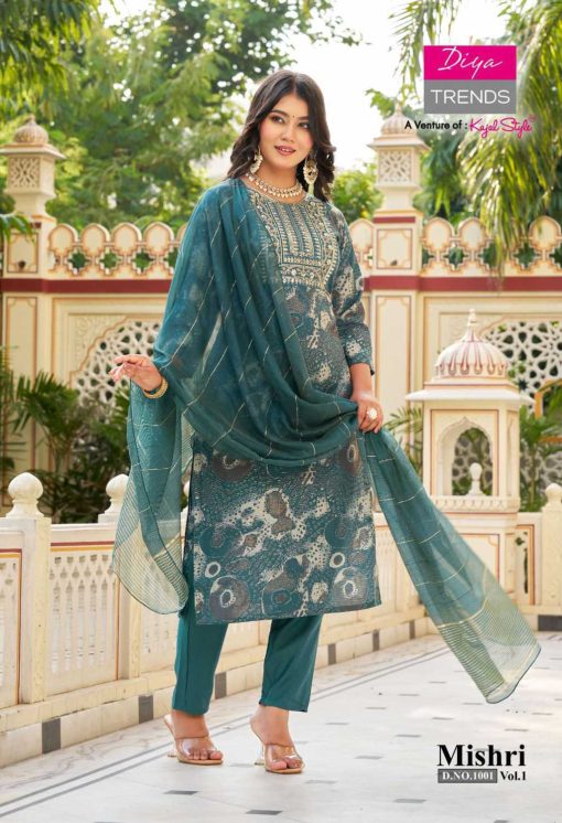 Diya Trends Mishri Vol 1 by Kajal Style Fancy Kurti with Dupatta Bottom Catalog 10 Pcs - Image 3