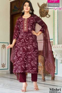 Diya Trends Mishri Vol 1 by Kajal Style Fancy Kurti with Dupatta Bottom Catalog 10 Pcs