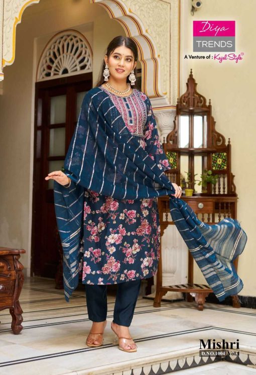 Diya Trends Mishri Vol 1 by Kajal Style Fancy Kurti with Dupatta Bottom Catalog 10 Pcs - Image 6