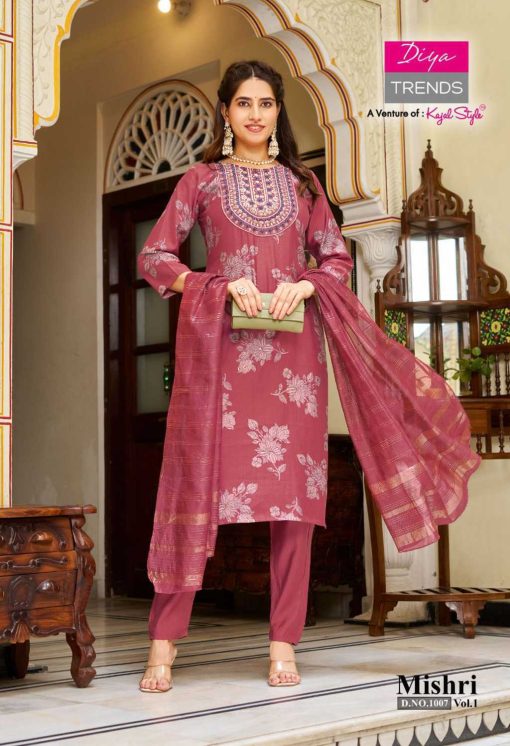 Diya Trends Mishri Vol 1 by Kajal Style Fancy Kurti with Dupatta Bottom Catalog 10 Pcs - Image 9