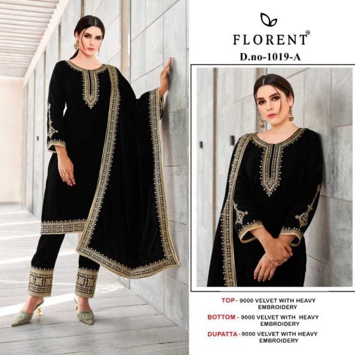 Florent DN 1019 A-D Velvet Collection Salwar Suit Catalog 4 Pcs - Image 2