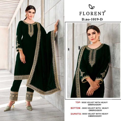 Florent DN 1019 A-D Velvet Collection Salwar Suit Catalog 4 Pcs - Image 5