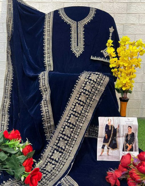Florent DN 1019 A-D Velvet Collection Salwar Suit Catalog 4 Pcs - Image 7