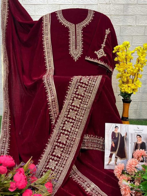 Florent DN 1019 A-D Velvet Collection Salwar Suit Catalog 4 Pcs - Image 9