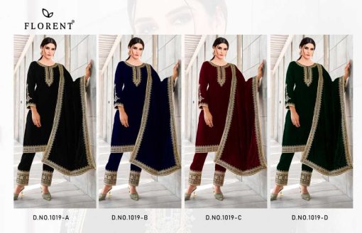 Florent DN 1019 A-D Velvet Collection Salwar Suit Catalog 4 Pcs - Image 10