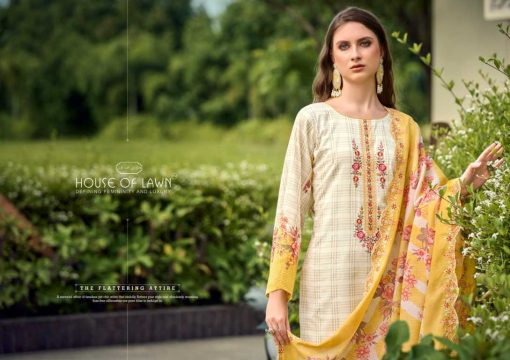 House of Lawn Bin Saeed Cotton Salwar Suit Catalog 4 Pcs - Image 3