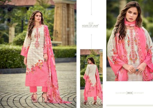 House of Lawn Bin Saeed Cotton Salwar Suit Catalog 4 Pcs - Image 4