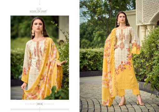 House of Lawn Bin Saeed Cotton Salwar Suit Catalog 4 Pcs - Image 5