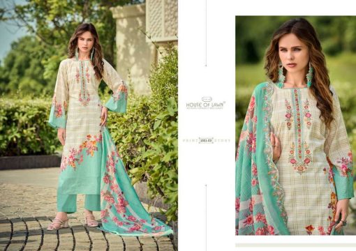 House of Lawn Bin Saeed Cotton Salwar Suit Catalog 4 Pcs - Image 7