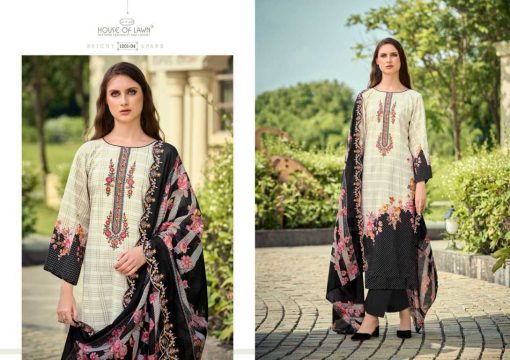 House of Lawn Bin Saeed Cotton Salwar Suit Catalog 4 Pcs - Image 8
