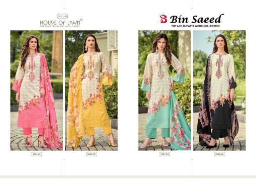 House of Lawn Bin Saeed Cotton Salwar Suit Catalog 4 Pcs - Image 9