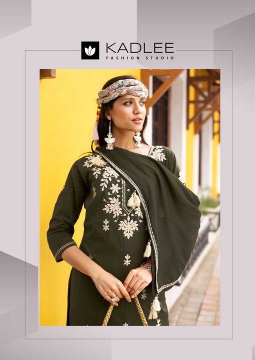 Kadlee Aarya Cotton Kurti with Dupatta Bottom Catalog 6 Pcs - Image 4