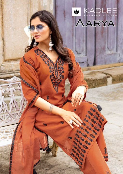Kadlee Aarya Cotton Kurti with Dupatta Bottom Catalog 6 Pcs - Image 6