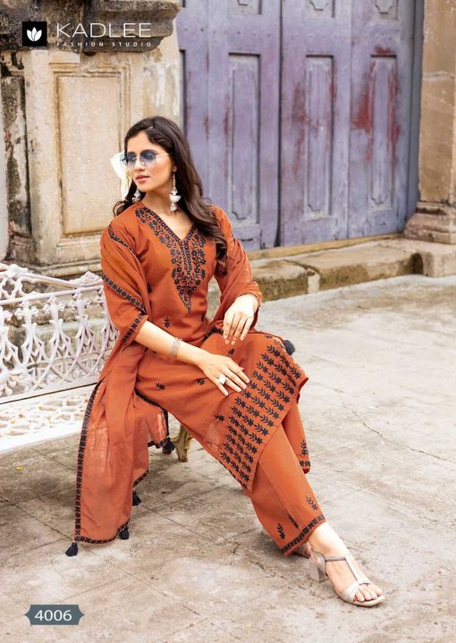 Kadlee Aarya Cotton Kurti with Dupatta Bottom Catalog 6 Pcs - Image 7