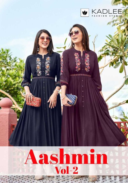 Kadlee Aashmin Vol 2 Rayon Kurti Catalog 6 Pcs - Image 2