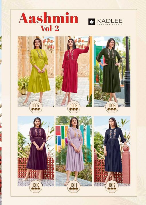 Kadlee Aashmin Vol 2 Rayon Kurti Catalog 6 Pcs - Image 12