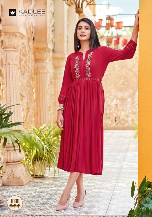 Kadlee Aashmin Vol 2 Rayon Kurti Catalog 6 Pcs - Image 8