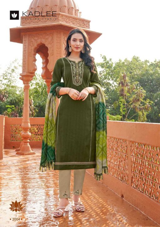 Kadlee Kesar Viscose Kurti with Dupatta Bottom Catalog 4 Pcs - Image 5