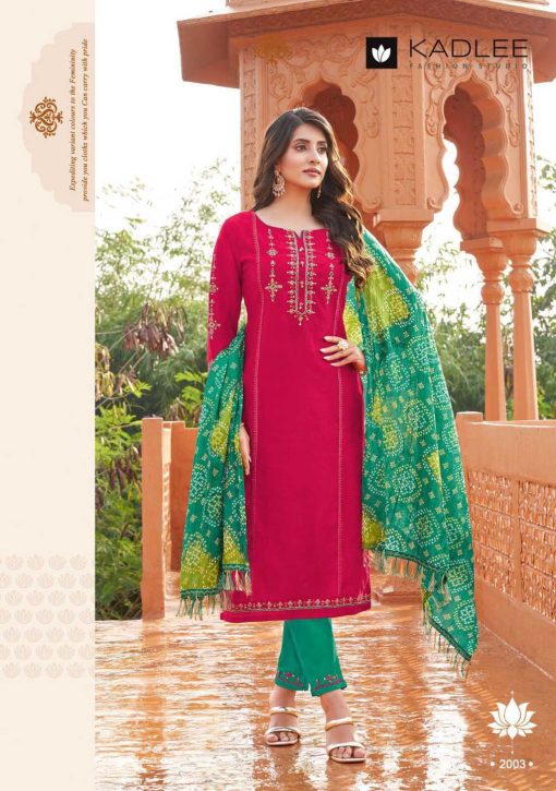 Kadlee Kesar Viscose Kurti with Dupatta Bottom Catalog 4 Pcs - Image 7