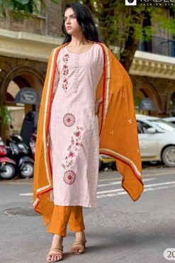 Kadlee Roohi Cotton Kurti with Dupatta Bottom Catalog 4 Pcs