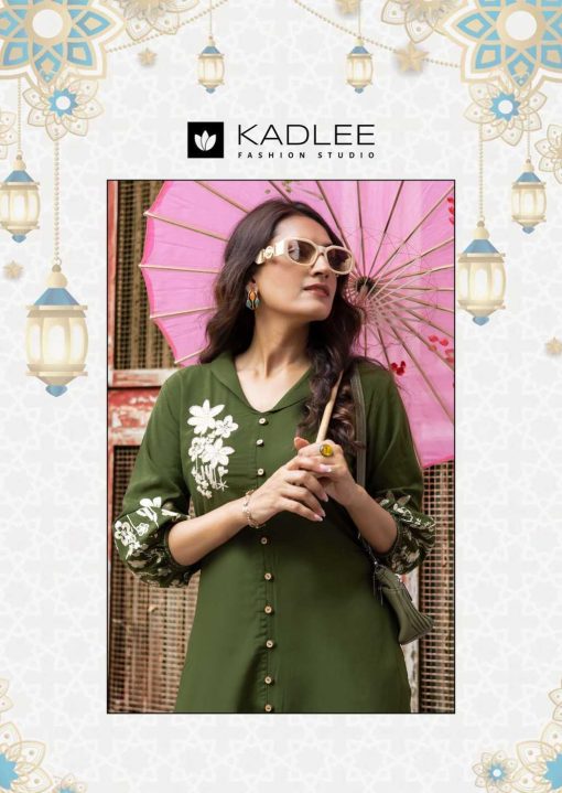 Kadlee Silver Stone Rayon Kurti with Bottom Catalog 6 Pcs - Image 2
