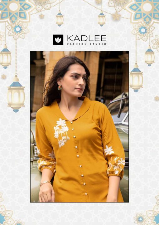 Kadlee Silver Stone Rayon Kurti with Bottom Catalog 6 Pcs - Image 3