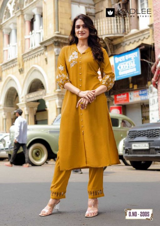 Kadlee Silver Stone Rayon Kurti with Bottom Catalog 6 Pcs - Image 6