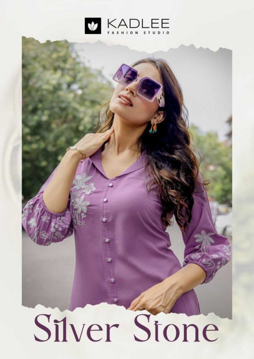 Kadlee Silver Stone Rayon Kurti with Bottom Catalog 6 Pcs - Image 7